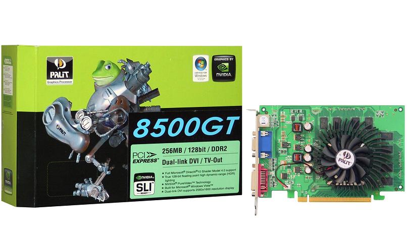 Karta graficzna Palit GeForce 8500GT 256MB DDR2 / 128bit TV / DVI PCI-E
