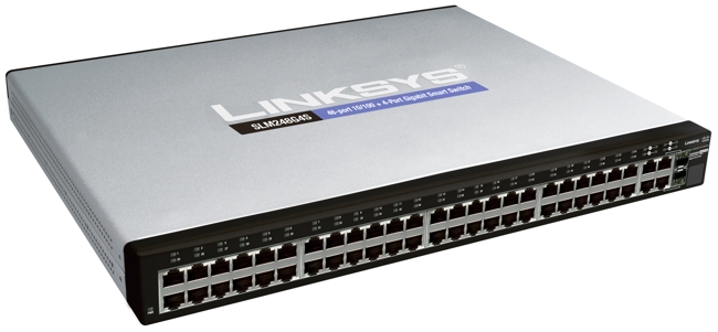 Linksys Switch SLM248G4S 48xFE, 4xGE, 2XSFP, stackable