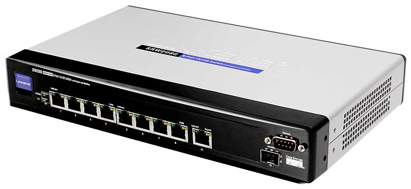 Linksys Switch 8x10/100Mb/s, 1xGb/s (mGBIC) - SRW208G