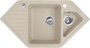 DEANTE REFLEX zlewozmywak granitowy trapezowy 1,5-komorowy z ociekaczem, kolor SAFARI  ZUX 161B